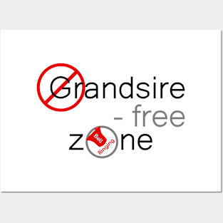 Bell Ringing - GRANDSIRE-FREE ZONE - black text Posters and Art